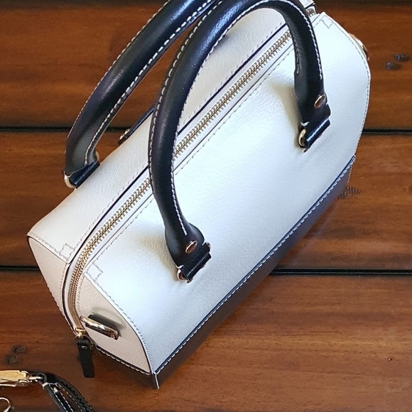 🆕 Kate Spade Alessa Berkeley Lane Leather Crossbody & Handbag. Black & Ivory. - Picture 3 of 15